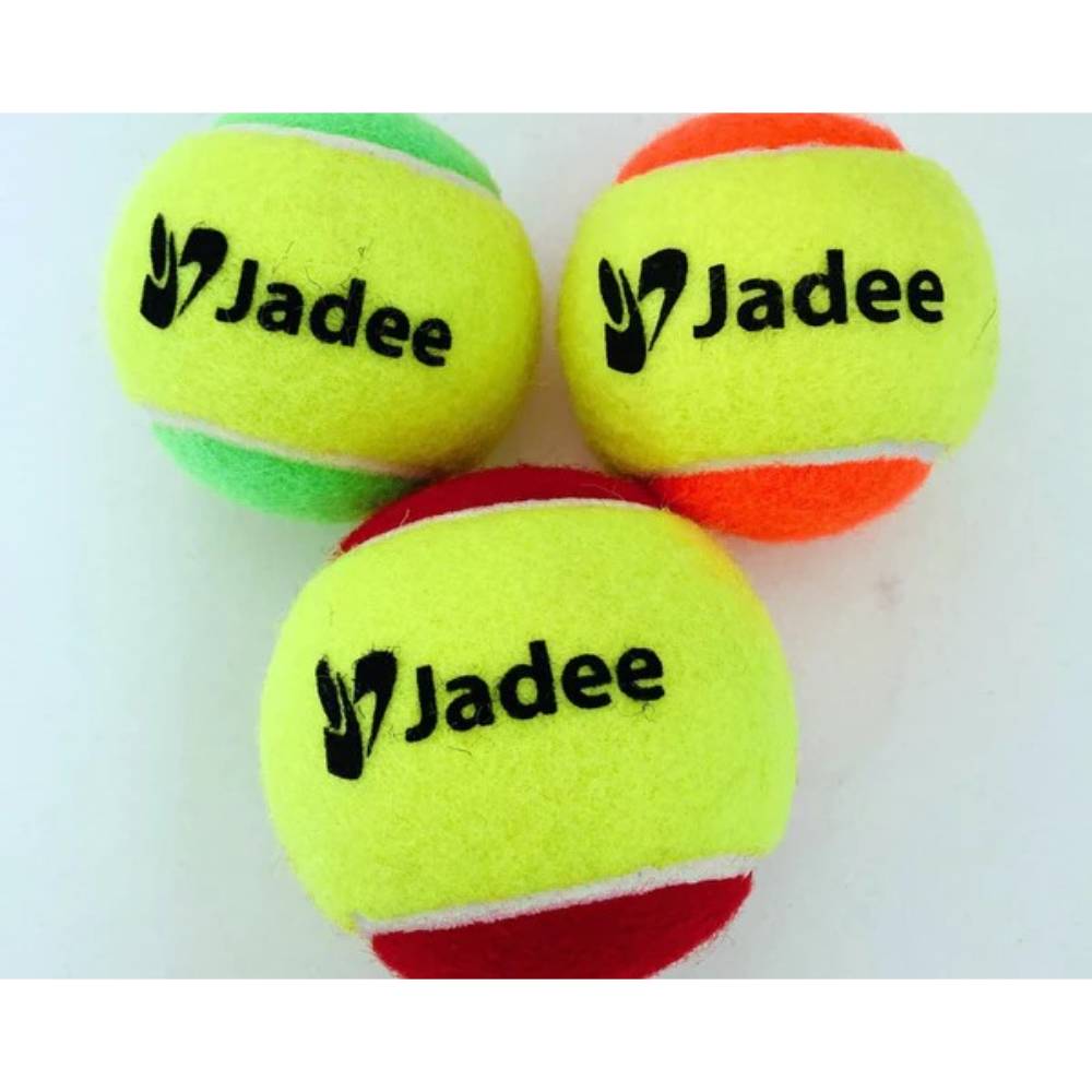 Jadee Low Compression Tennis Balls Green Orange and Red View